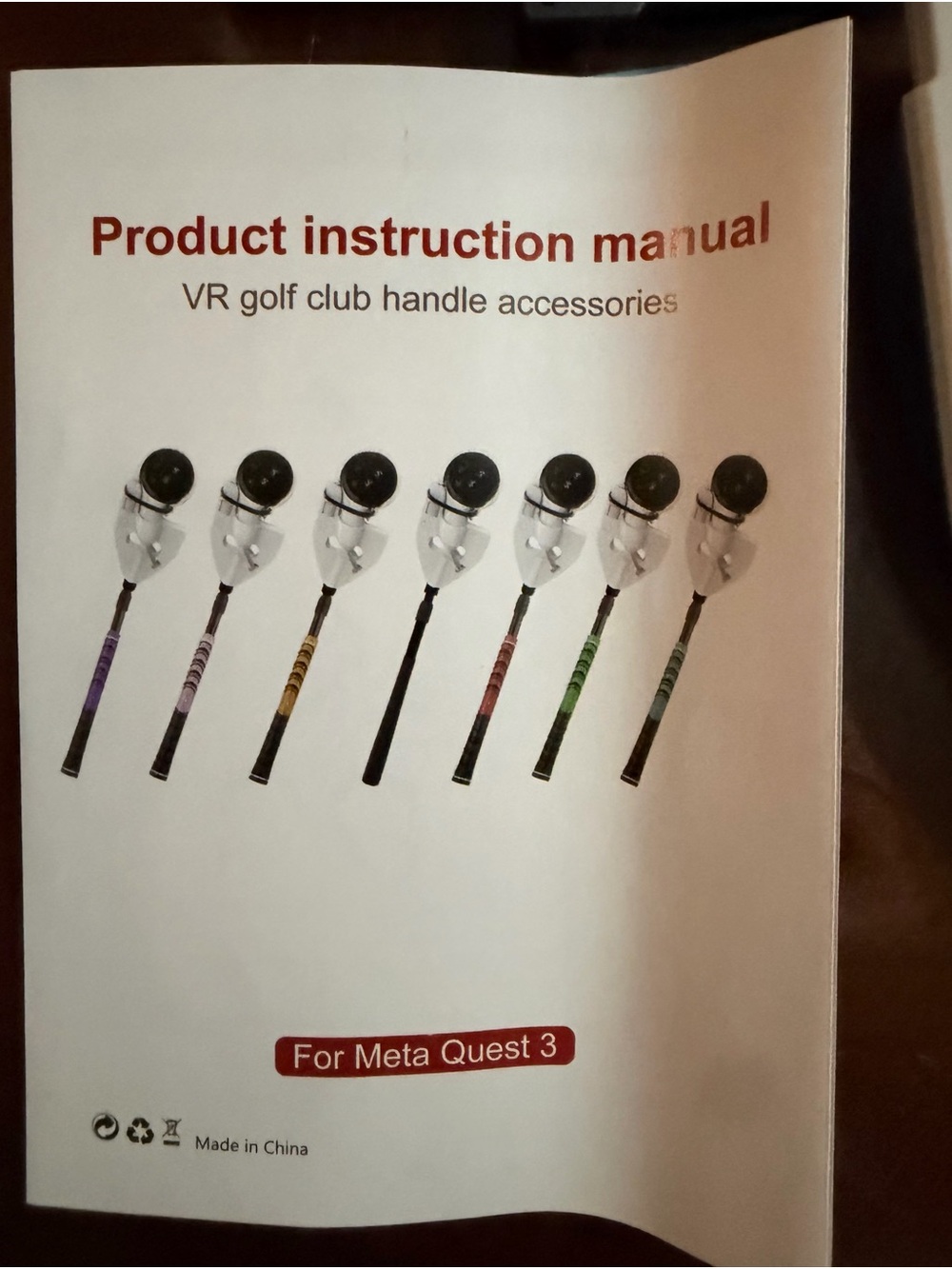 VR Golf Club Handle Accessories for Meta Quest 3 - Black
